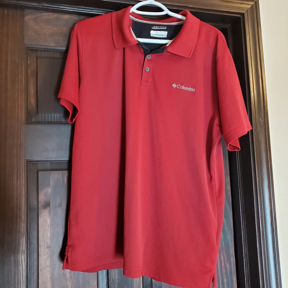 Columbia L Red Polo Omni-Wick